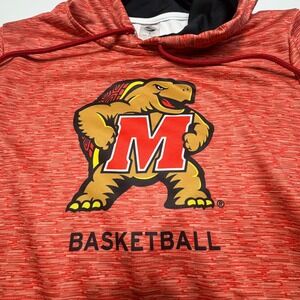 Maryland Terrapins Basketball Hoodie Mens Large Red NCAA Pullover Soffe‎